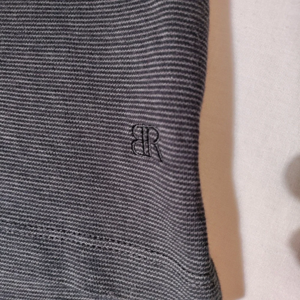 Banana Republic Mens Luxe Touch Performance Polo XXL Black Grey Striped